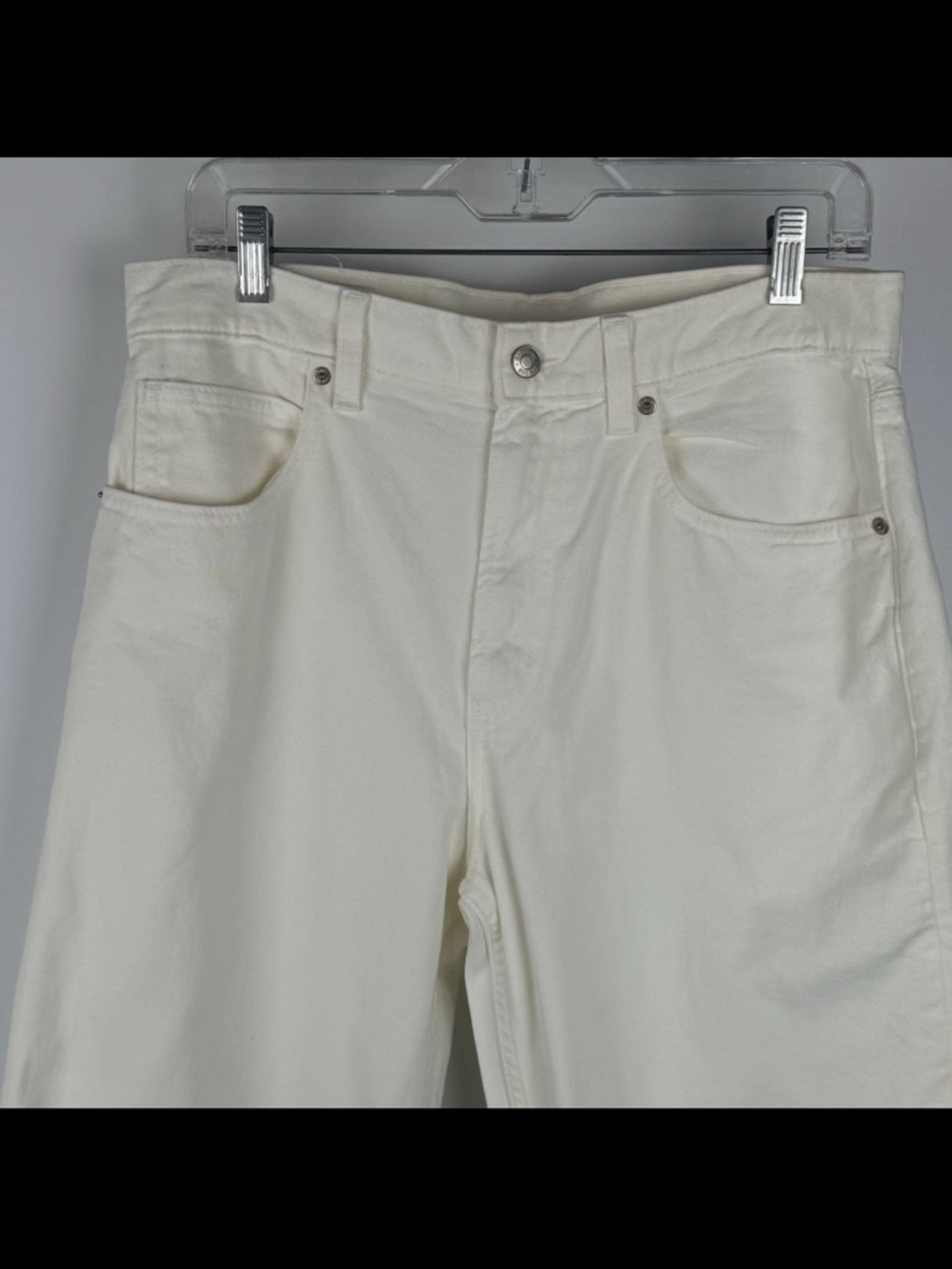 Gap High Rise Barrel Jeans White 8 short - Picture 2 of 6